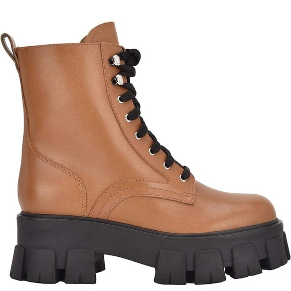 Marc Fisher Happy Natural Lace Up Boots Size 7 - Picture 7 of 8